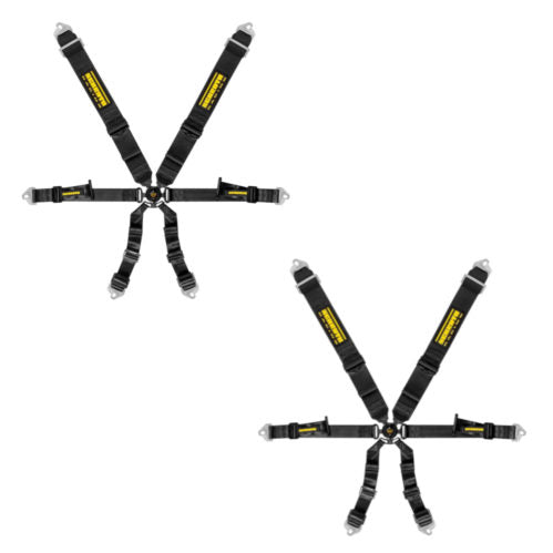 2 Schroth Profi 3×2 Black FIA 6 Point Harness Belts
